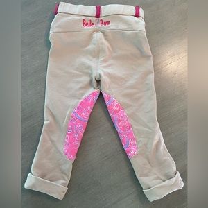 Toddler girl Belle and bow riding pants